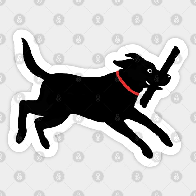 Happy Lab | Black Labrador Retriever Sticker by Coffee Squirrel